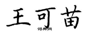 丁謙王可苗楷書個性簽名怎么寫