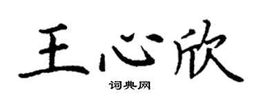 丁謙王心欣楷書個性簽名怎么寫
