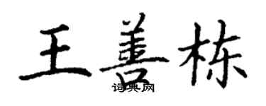 丁謙王善棟楷書個性簽名怎么寫