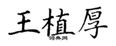 丁謙王植厚楷書個性簽名怎么寫