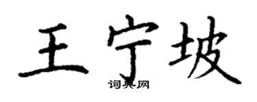 丁謙王寧坡楷書個性簽名怎么寫