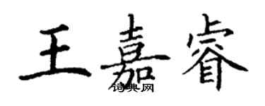 丁謙王嘉睿楷書個性簽名怎么寫