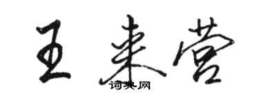 駱恆光王來營行書個性簽名怎么寫