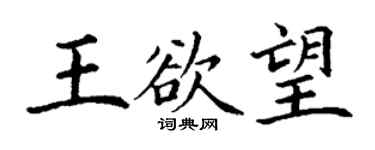 丁謙王欲望楷書個性簽名怎么寫