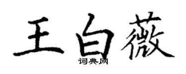 丁謙王白薇楷書個性簽名怎么寫