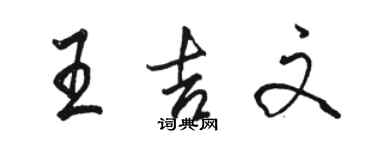 駱恆光王吉文行書個性簽名怎么寫