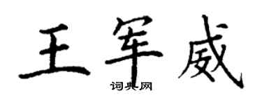 丁謙王軍威楷書個性簽名怎么寫