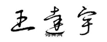 曾慶福王達宇草書個性簽名怎么寫