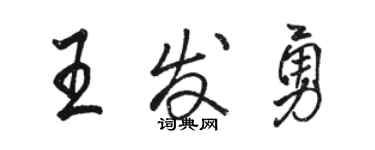 駱恆光王發勇行書個性簽名怎么寫