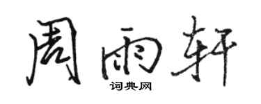 駱恆光周雨軒行書個性簽名怎么寫