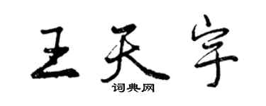 曾慶福王天宇行書個性簽名怎么寫