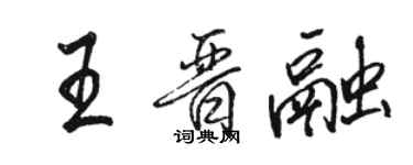 駱恆光王晉融行書個性簽名怎么寫