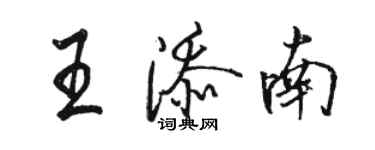 駱恆光王添南行書個性簽名怎么寫