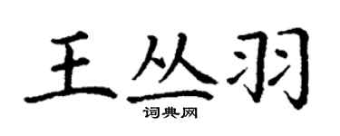 丁謙王叢羽楷書個性簽名怎么寫