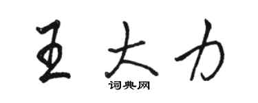 駱恆光王大力行書個性簽名怎么寫