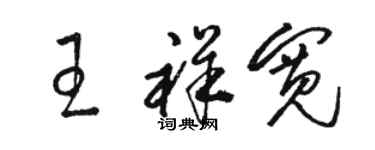 駱恆光王祥寬草書個性簽名怎么寫