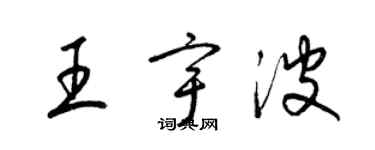 梁錦英王宇波草書個性簽名怎么寫