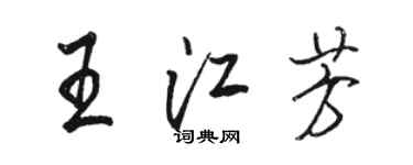 駱恆光王江芳行書個性簽名怎么寫