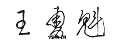 駱恆光王勇魁草書個性簽名怎么寫