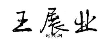 曾慶福王展業行書個性簽名怎么寫
