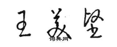 駱恆光王美堅草書個性簽名怎么寫