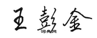 駱恆光王彭金行書個性簽名怎么寫