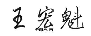 駱恆光王宏魁行書個性簽名怎么寫