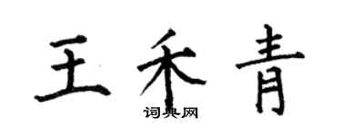 何伯昌王禾青楷書個性簽名怎么寫