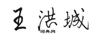駱恆光王洪城行書個性簽名怎么寫