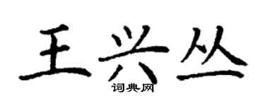 丁謙王興叢楷書個性簽名怎么寫