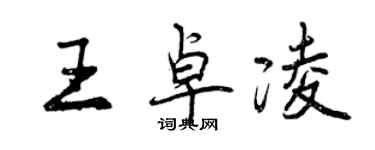 曾慶福王卓凌行書個性簽名怎么寫