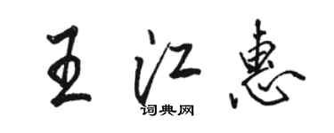 駱恆光王江惠行書個性簽名怎么寫
