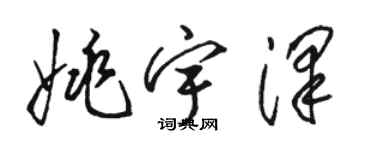 駱恆光姚宇澤草書個性簽名怎么寫