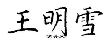 丁謙王明雪楷書個性簽名怎么寫