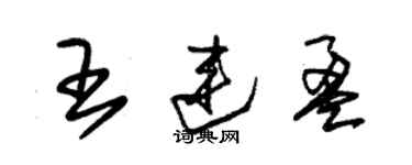 朱錫榮王連盈草書個性簽名怎么寫