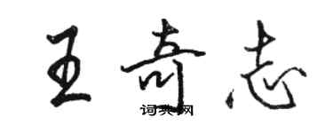 駱恆光王奇志行書個性簽名怎么寫