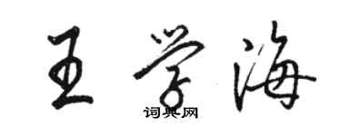 駱恆光王學海行書個性簽名怎么寫