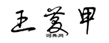 曾慶福王慶甲草書個性簽名怎么寫