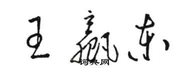 駱恆光王贏東草書個性簽名怎么寫