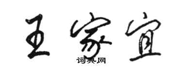 駱恆光王家宜行書個性簽名怎么寫