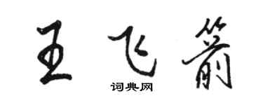 駱恆光王飛箭行書個性簽名怎么寫