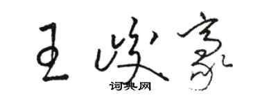 駱恆光王峻豪草書個性簽名怎么寫