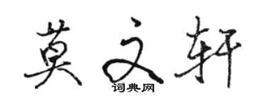 駱恆光莫文軒行書個性簽名怎么寫