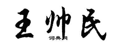 胡問遂王帥民行書個性簽名怎么寫