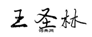 曾慶福王聖林行書個性簽名怎么寫