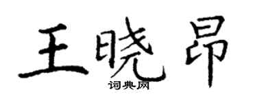丁謙王曉昂楷書個性簽名怎么寫