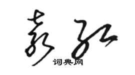 駱恆光袁紅草書個性簽名怎么寫