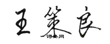 駱恆光王策良行書個性簽名怎么寫