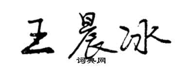 曾慶福王晨冰行書個性簽名怎么寫