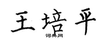 何伯昌王培平楷書個性簽名怎么寫